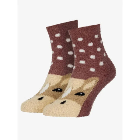 LeMieux Mini Fluffy Character Socks Orchid Child Shoe 6-9 Riding Socks Barnstaple Equestrian Supplies