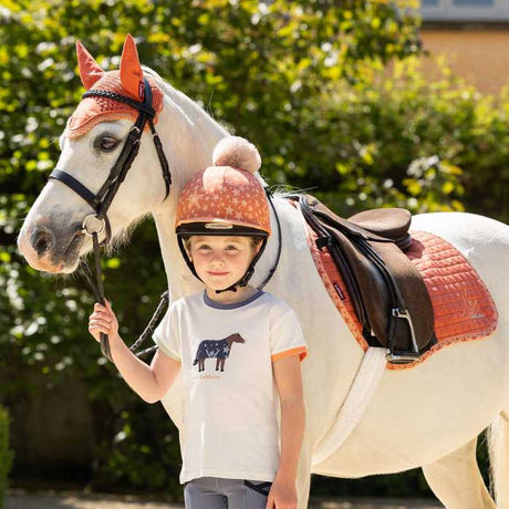 Lemieux Mini Fly Hood Apricot Horse Ear Bonnets Barnstaple Equestrian Supplies