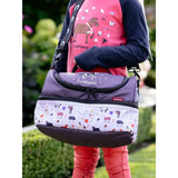 Purple and white lemieux mini holdall insulated lunch bag with horse pattern perfect for childs carry bag holdall juniper
