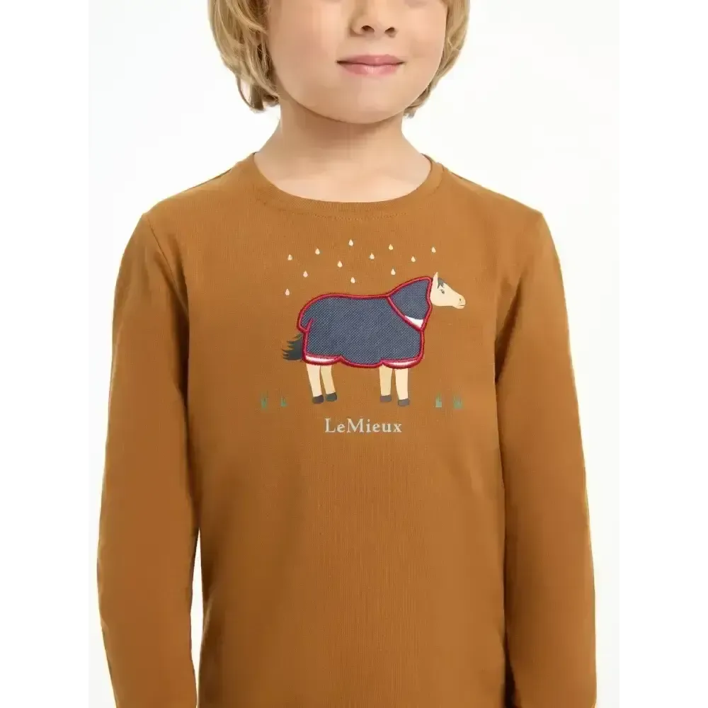 Lemieux Mini Jessie Long Sleeve Top Ginger 3-4 Years Ginger Base Layers