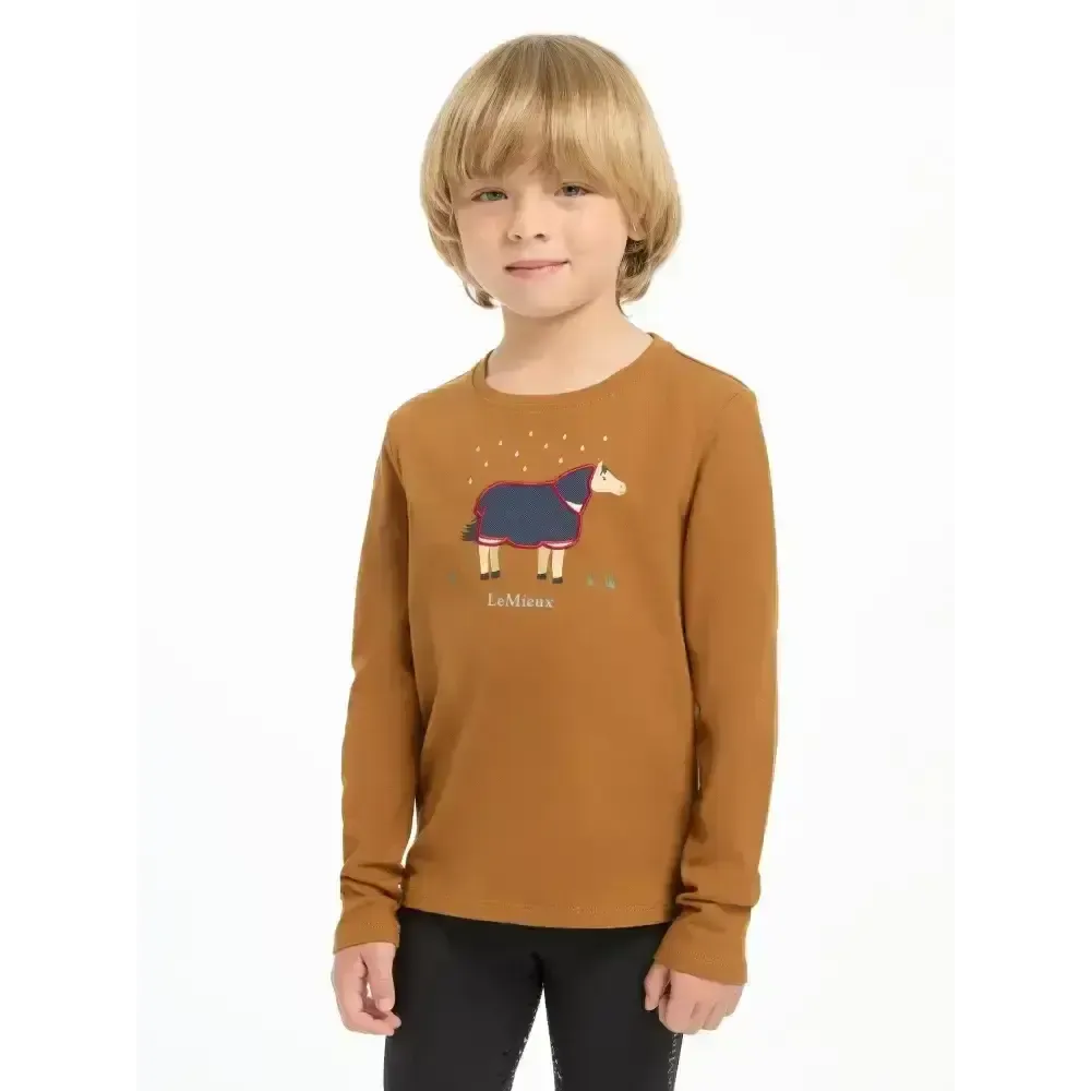 Lemieux Mini Jessie Long Sleeve Top Ginger 3-4 Years Ginger Base Layers