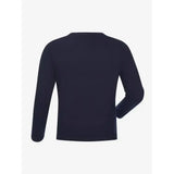 Navy long-sleeved lemieux mini jessie top with classic relaxed fit and smooth nep cluster-textured fabric