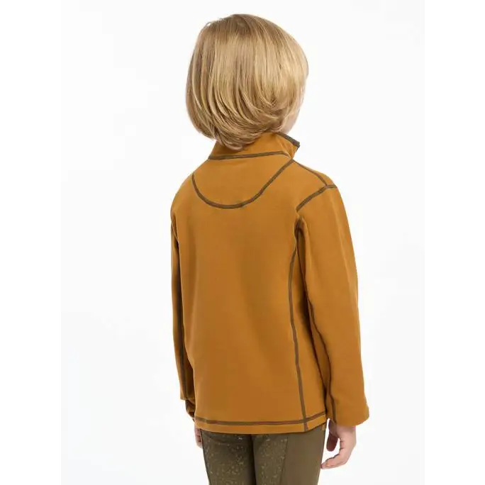 Mustard-colored Lemieux Mini Mari Micro Fleece jacket with contrasting stitching