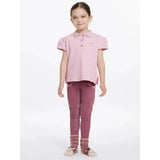 Pink lemieux mini polo shirt blossom with collar and star buttons perfect for casual wear