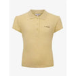 A pale yellow lemieux mini polo shirt mimosa with short sleeves subtle textured fabric and star buttons on the chest