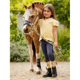 Lemieux mini polo yellow short sleeve shirt mimosa with small chest logo and star buttons for casual wear