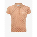 Peach Lemieux Mini Polo Shirt Sherbet in soft pique jersey with floral print pattern