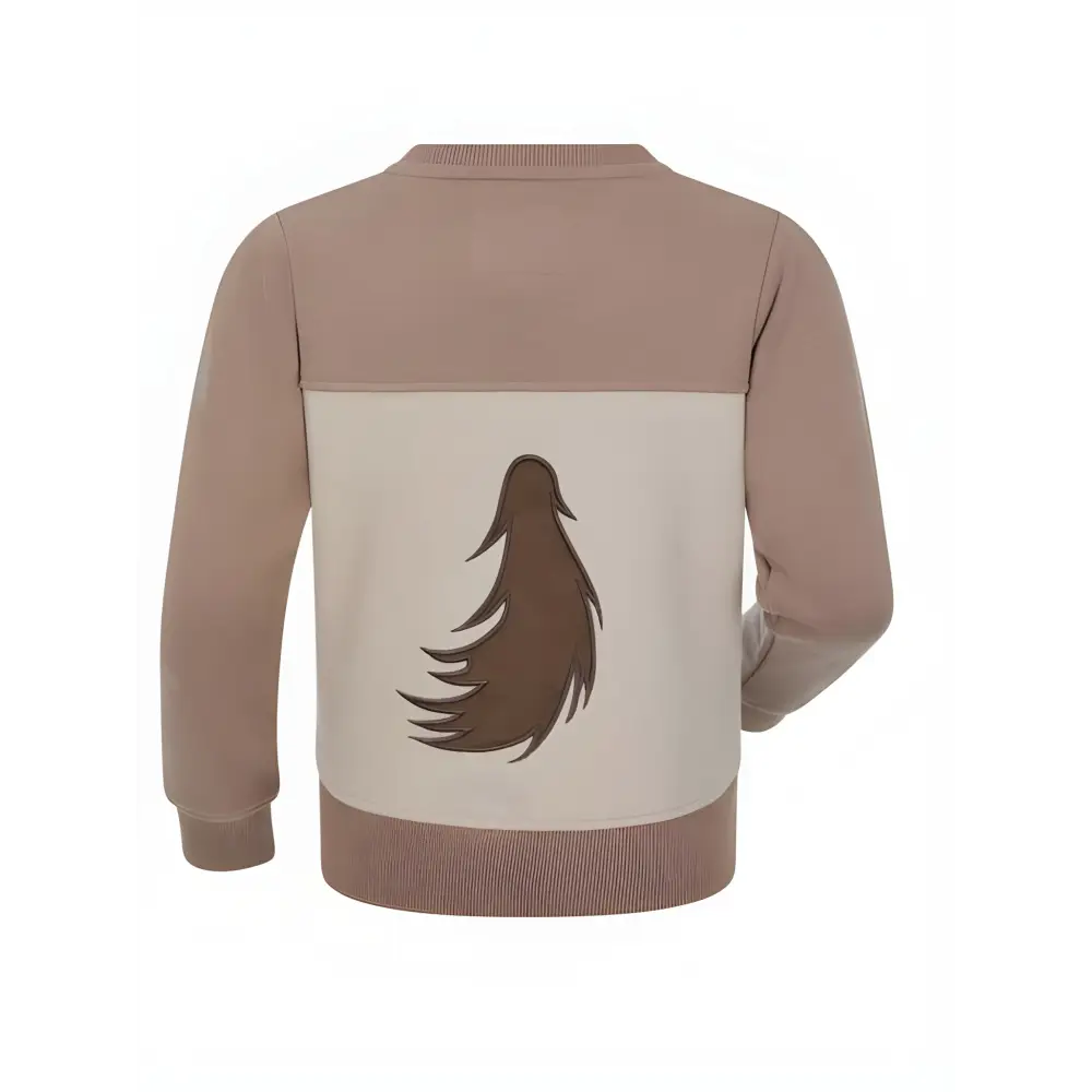 Beige Lemieux Mini Pony Sweatshirt Stone featuring brown silhouette design on back