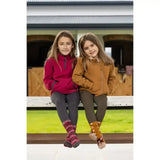The lemieux mini pull ons alpine are cozy fleece jackets in vibrant red and warm brown perfect for chilly days