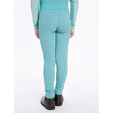 Teal lemieux mini pull ons lagoon with subtle white speckles and fitted stretchy fabric perfect for riding