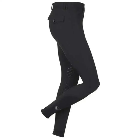 Black lemieux monsieur breeches with sleek fit and subtle white stitching perfect for riding and style