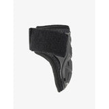 Black lemieux motion cool fetlock boot with textured padding and adjustable velcro strap for flexible lightweight support