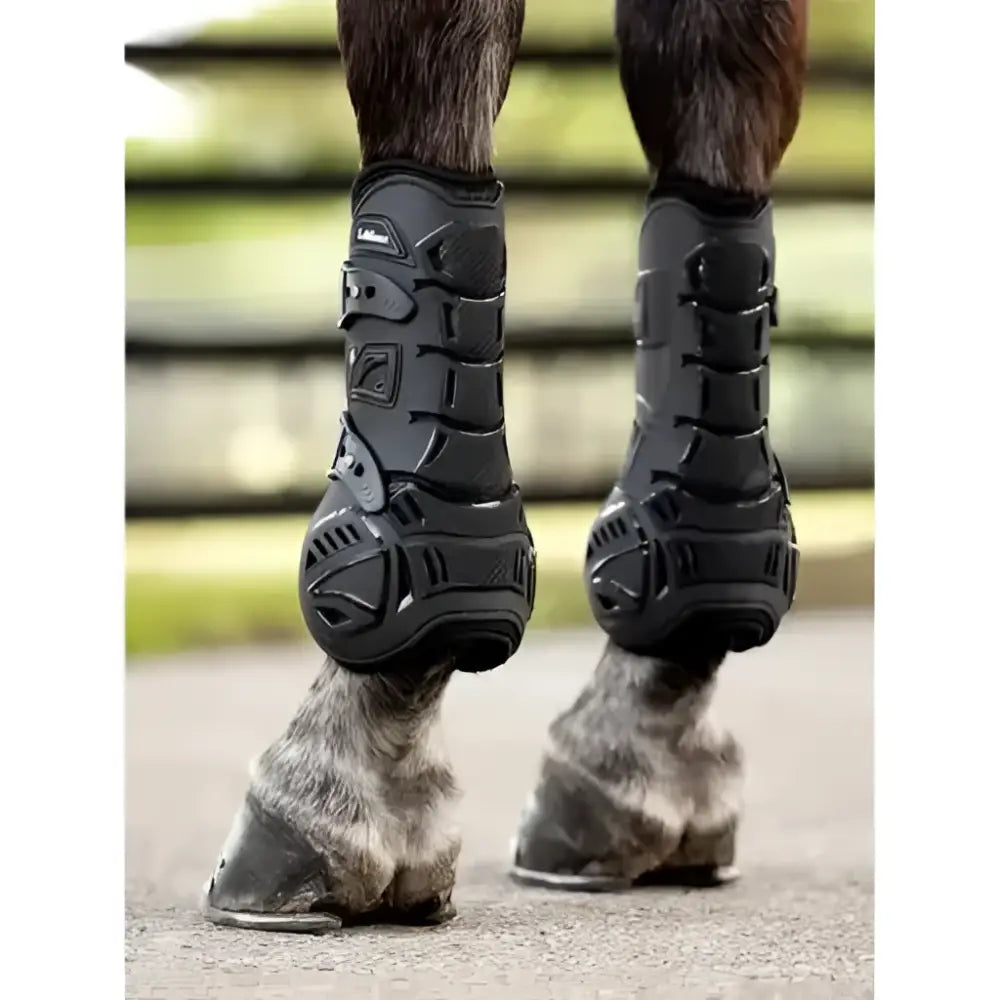 Black lemieux motion cool tendon boot with flexible lightweight design and rugged reinforced panels