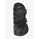 Black lemieux motion cool tendon boot with textured reinforced panels and adjustable straps for lightweight protection