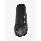 Black lemieux motionflex dressage boot with glossy finish and subtle white branding along the side for flexible motion