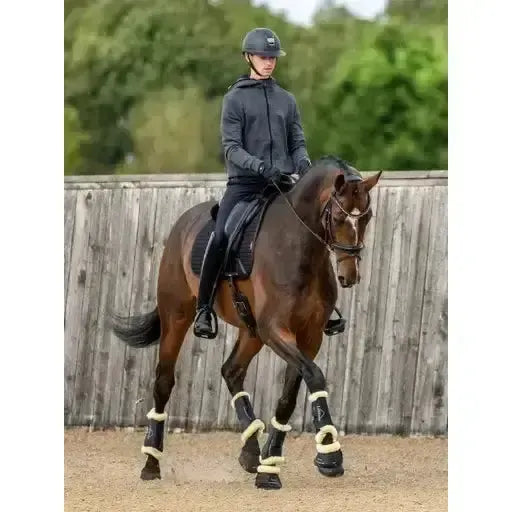LeMieux Motionflex Dressage Boot with Fleece Edge Black/Natural Medium Black/Natural Brushing Boots