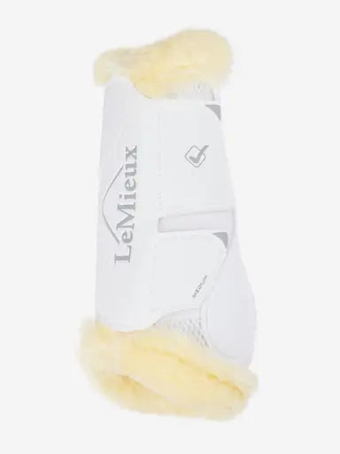 LeMieux Motionflex Dressage Boot with Fleece Edge White/Natural Medium White/Natural Brushing Boots