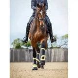 LeMieux Motionflex Over Reach Boot with Fleece Edge Black/Natural Small Black/Natural Over Reach Boots