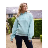 A soft mint green lemieux nadine hoodie aqua with subtle embroidered logo and matching drawstrings for comfy wear