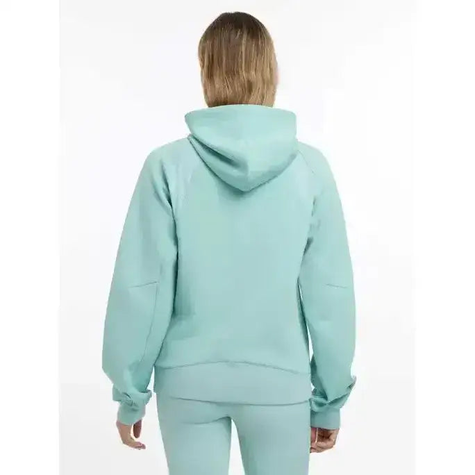 A soft mint green lemieux nadine hoodie with a relaxed fit and ribbed cuffs in nadine hoodie aqua style