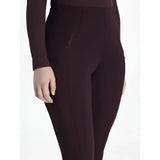 Dark brown lemieux naomi pull on breeches with stretchy fabric and subtle side seams perfect for riding