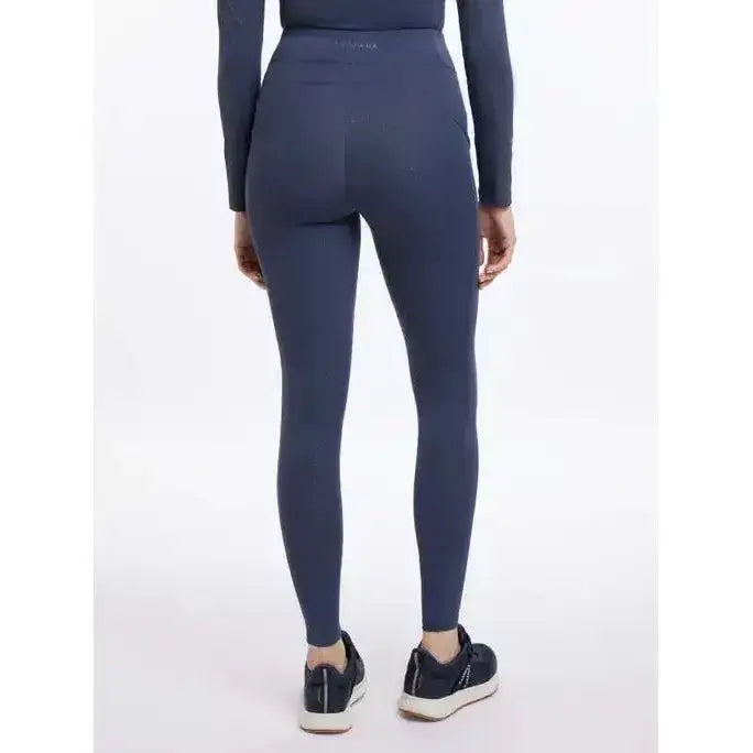 Navy blue high-waisted lemieux naomi pull breeches dusk blue with sleek fit and subtle side pockets