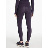 Dark purple lemieux naomi pull leggings with subtle white dot detailing on the back and sides