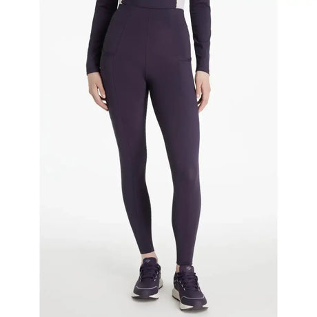 Dark purple high-waisted leggings with smooth stretch fabric from lemieux naomi pull breeches collection