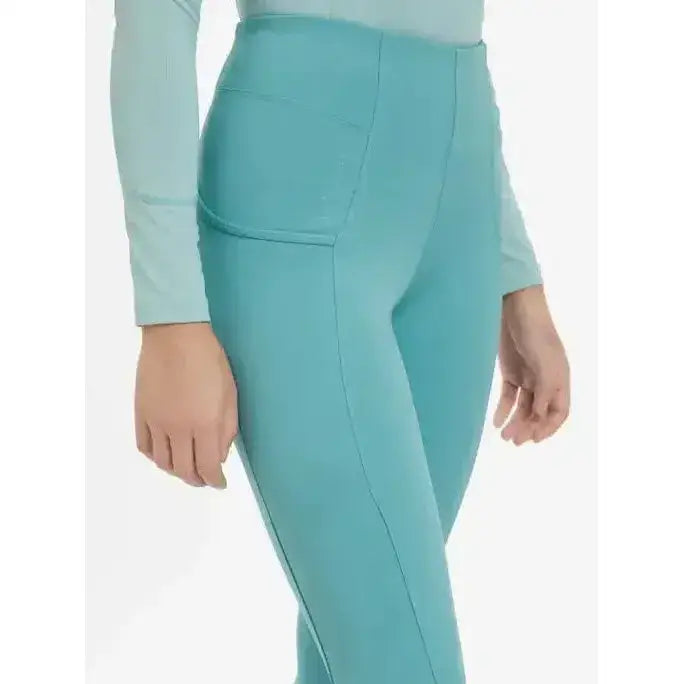 Turquoise lemieux naomi pull high-waisted leggings with sleek fit and subtle side seam detailing
