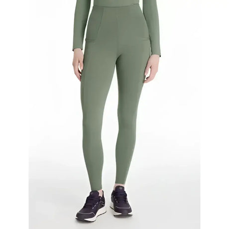 Olive green high waisted lemieux naomi pull leggings with side pockets perfect for everyday wear