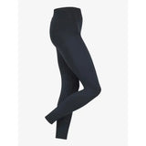 Black lemieux naomi pull riding tights with smooth stretch fabric and subtle perforated detailing and supportive elasticated waistband