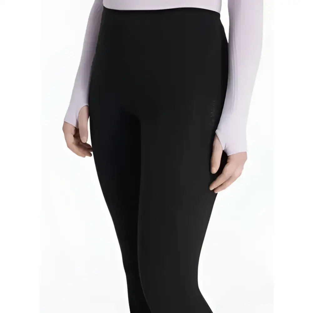 Black high-waisted lemieux natalie’s brush leggings with smooth brushed material and subtle side branding