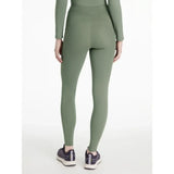 Olive green high waisted seamless leggings with a form fitting design from lemieux natalie brushed pull on rosemary