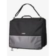 Black and gray lemieux saddle pad carry bag with mesh side panels and top handle for true lemieux aficionados