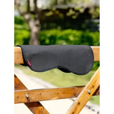 Black textured half pad black with non-slip design and small red brand tag by lemieux