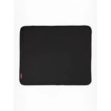 Black textured half pad square black with subtle woven pattern and red brand tag by le mieux