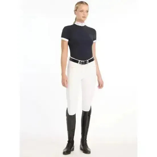 LeMieux Olivia Short Sleeve Show Shirt Navy UK 6 Navy Show Shirts