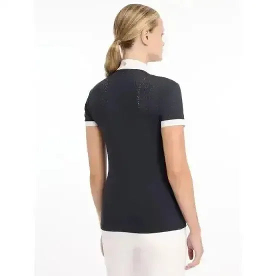 LeMieux Olivia Short Sleeve Show Shirt Navy UK 6 Navy Show Shirts