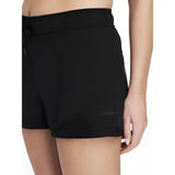 Black lemieux penny shorts with drawstring waistband and subtle branding perfect as shorts layer