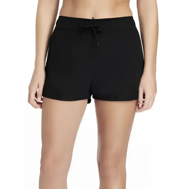 Black lemieux penny shorts with drawstring waistband perfect as a shorts layer for workouts and casual wear