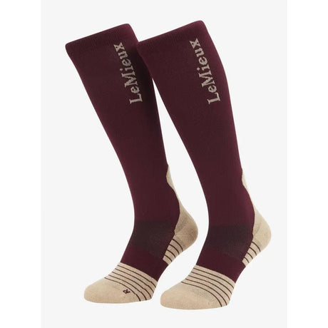 Lemieux Performance Sock Burgundy Small Riding Socks Barnstaple Equestrian Supplies