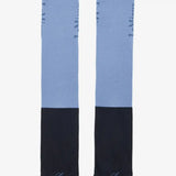Lemieux performance socks powder blue in light blue and black with subtle l.miami logo on the upper leg section