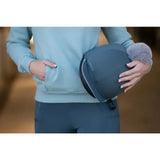 Dark gray lemieux pippa hat silk petrol with sleek design and soft fuzzy pom-pom in silky smooth four-way fabric