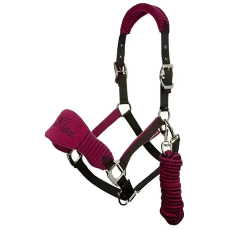 LeMieux Plum Vogue Fleece Headcollars With Leadrope X Ful Headcollar Sets