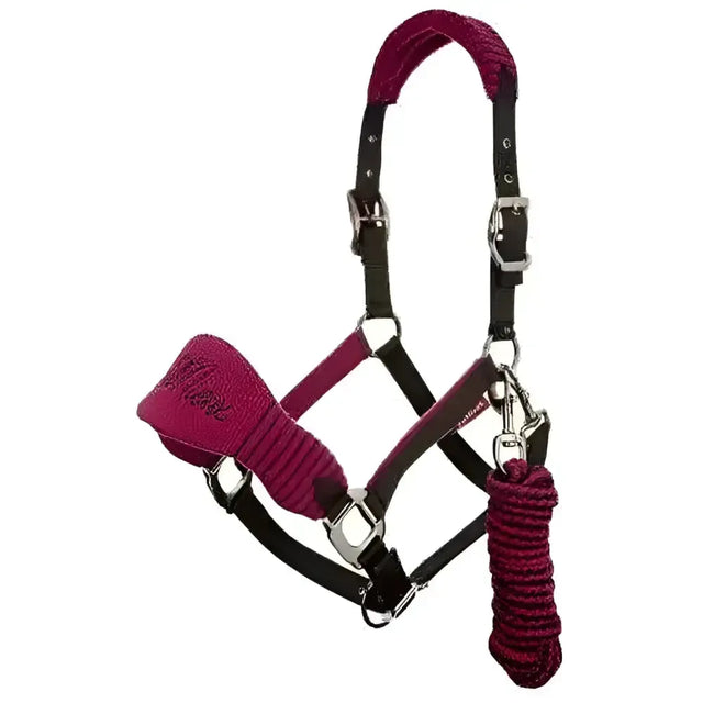 LeMieux Plum Vogue Fleece Headcollars With Leadrope X Ful Headcollar Sets