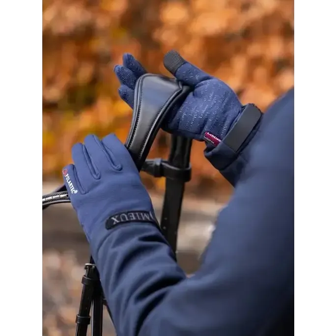 LeMieux Polartec Glove Navy X-Small Navy Riding Gloves