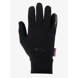 Black touchscreen lemieux polartec gloves with polartec branding and red tag ideal winter riding glove