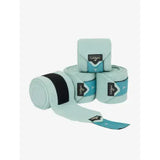 Light blue lemieux polo bandages aqua set with black and teal accents perfect for horse leg protection