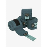 Teal lemieux polo bandages petrol with black velcro strap and lemieux branded tag for horse leg support
