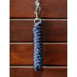 Dark blue lemieux polycotton leadrope dusk blue with braided design and silver-toned metal clasp keychain